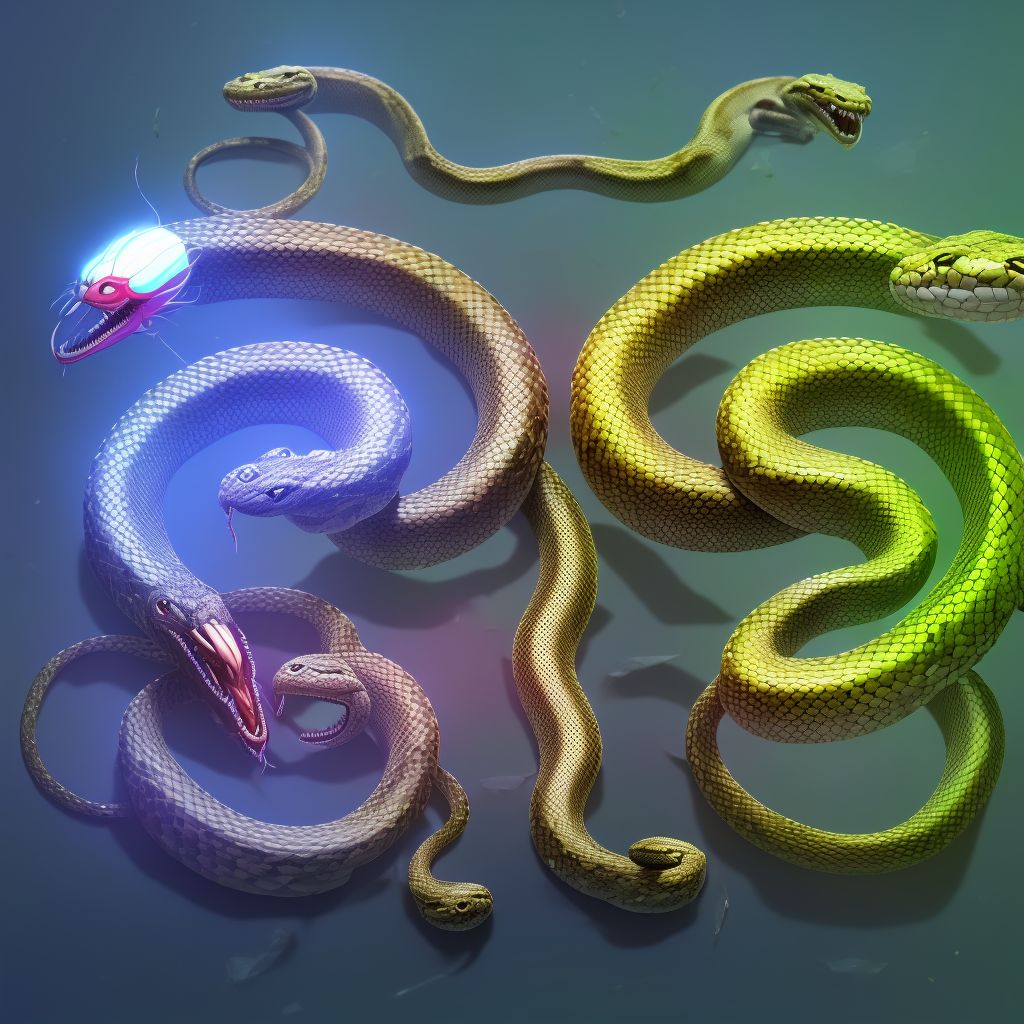 Toxic effect of unspecified snake venom, assault, subsequent encounter digital illustration