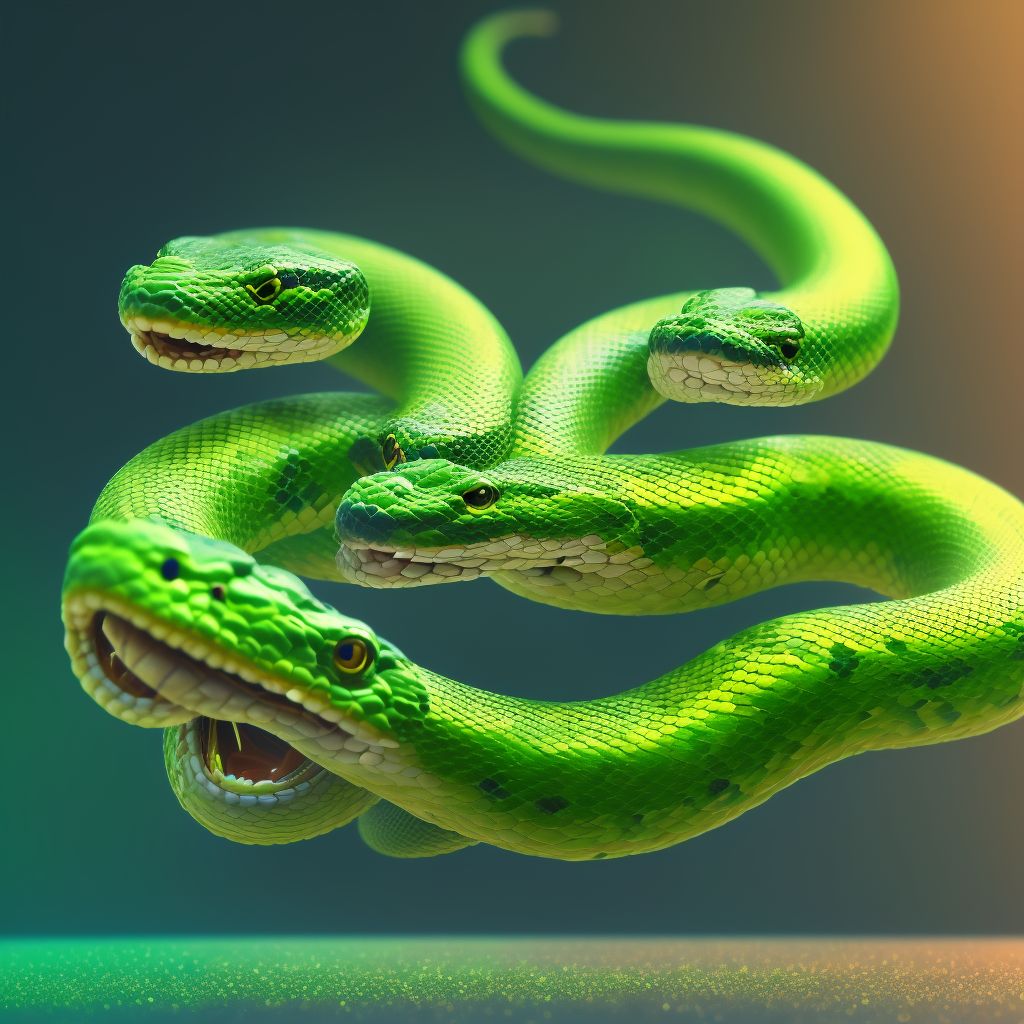 Toxic effect of unspecified snake venom, assault, sequela digital illustration