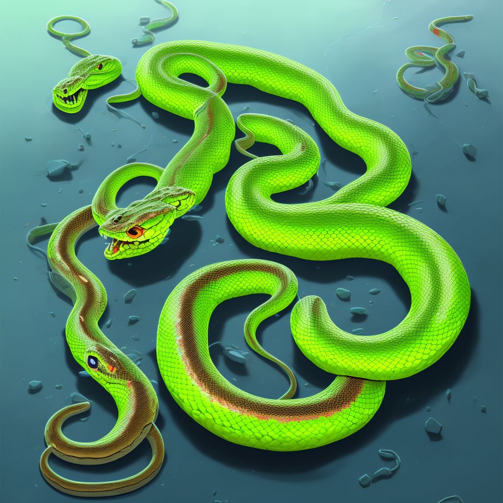 Toxic effect of unspecified snake venom, undetermined, initial encounter digital illustration