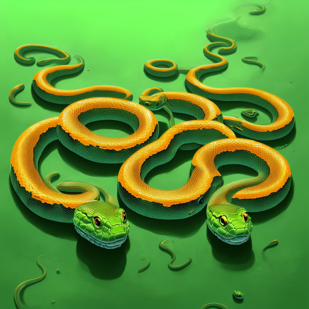 Toxic effect of unspecified snake venom, undetermined, sequela digital illustration