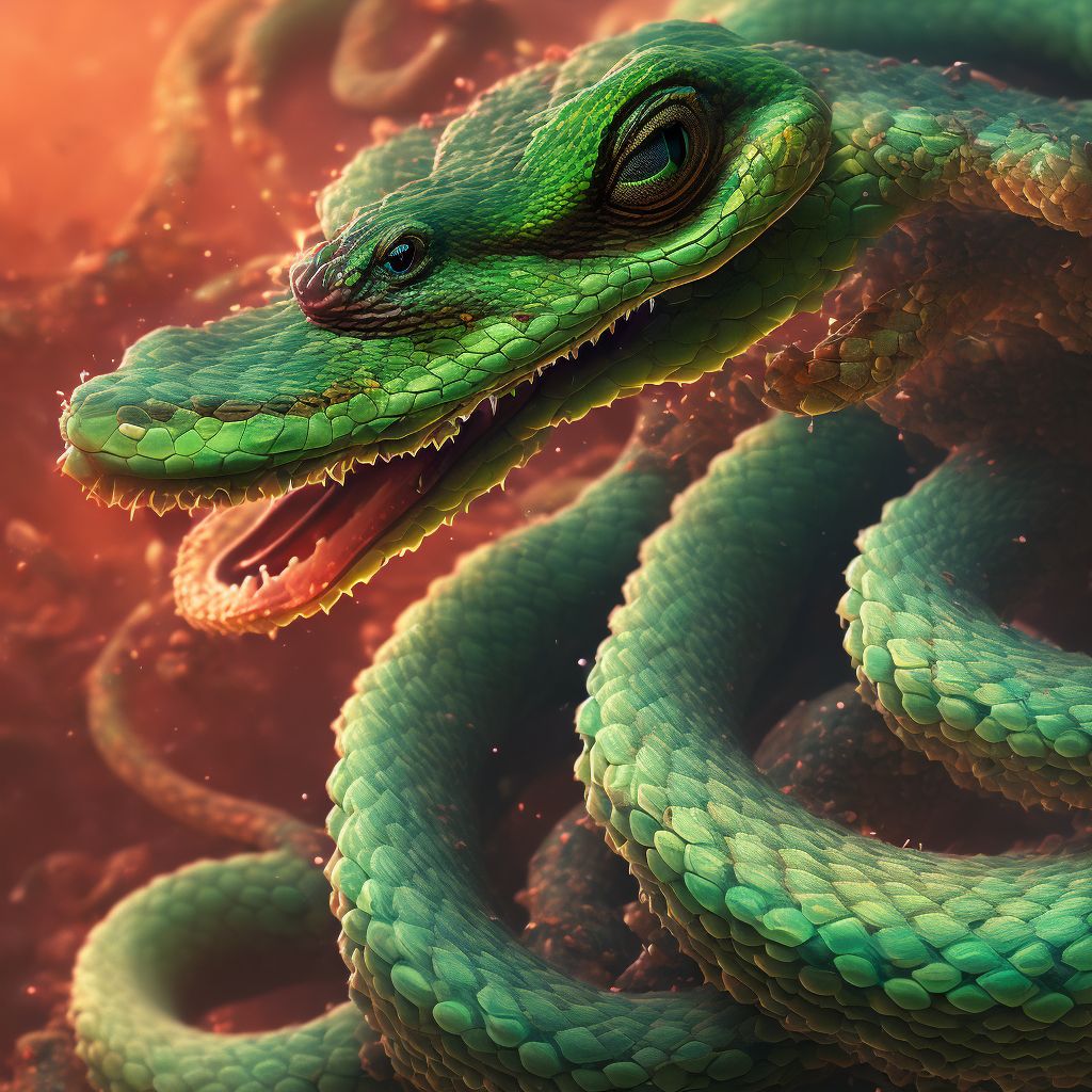 Toxic effect of rattlesnake venom, accidental (unintentional), subsequent encounter digital illustration