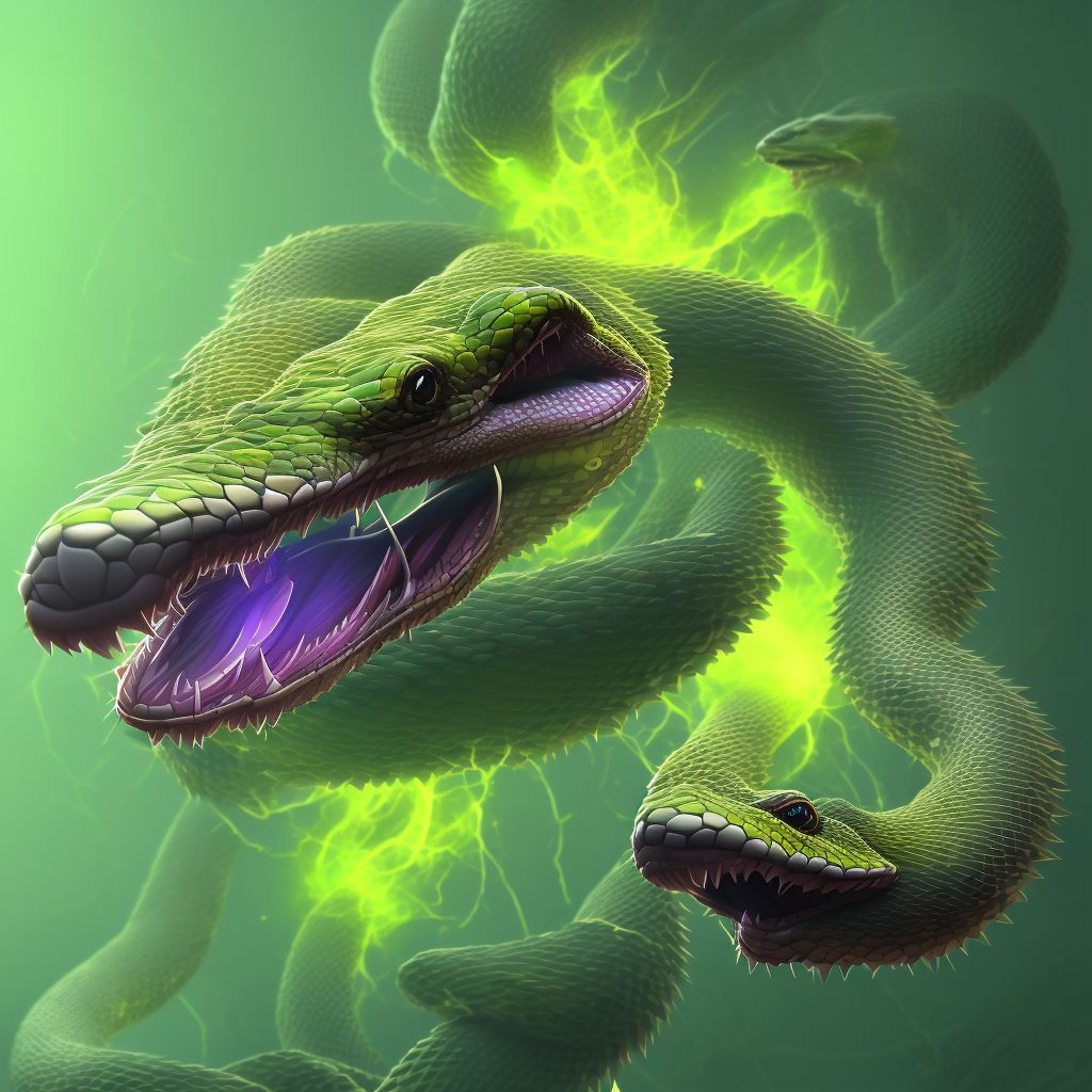 Toxic effect of rattlesnake venom, accidental (unintentional), sequela digital illustration