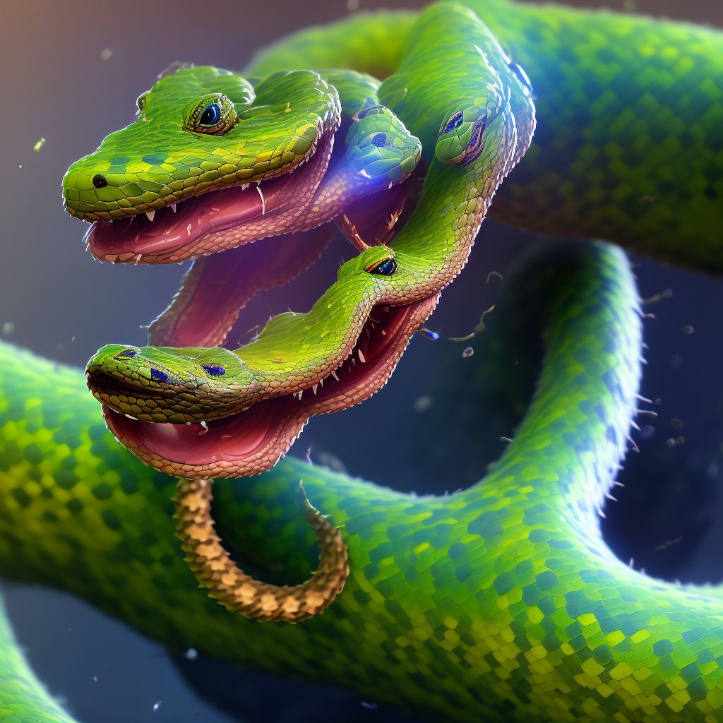 Toxic effect of rattlesnake venom, assault, initial encounter digital illustration