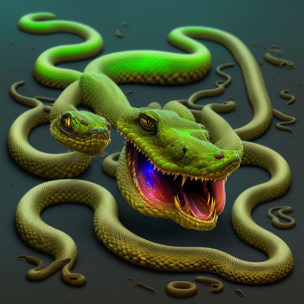 Toxic effect of rattlesnake venom, assault, sequela digital illustration