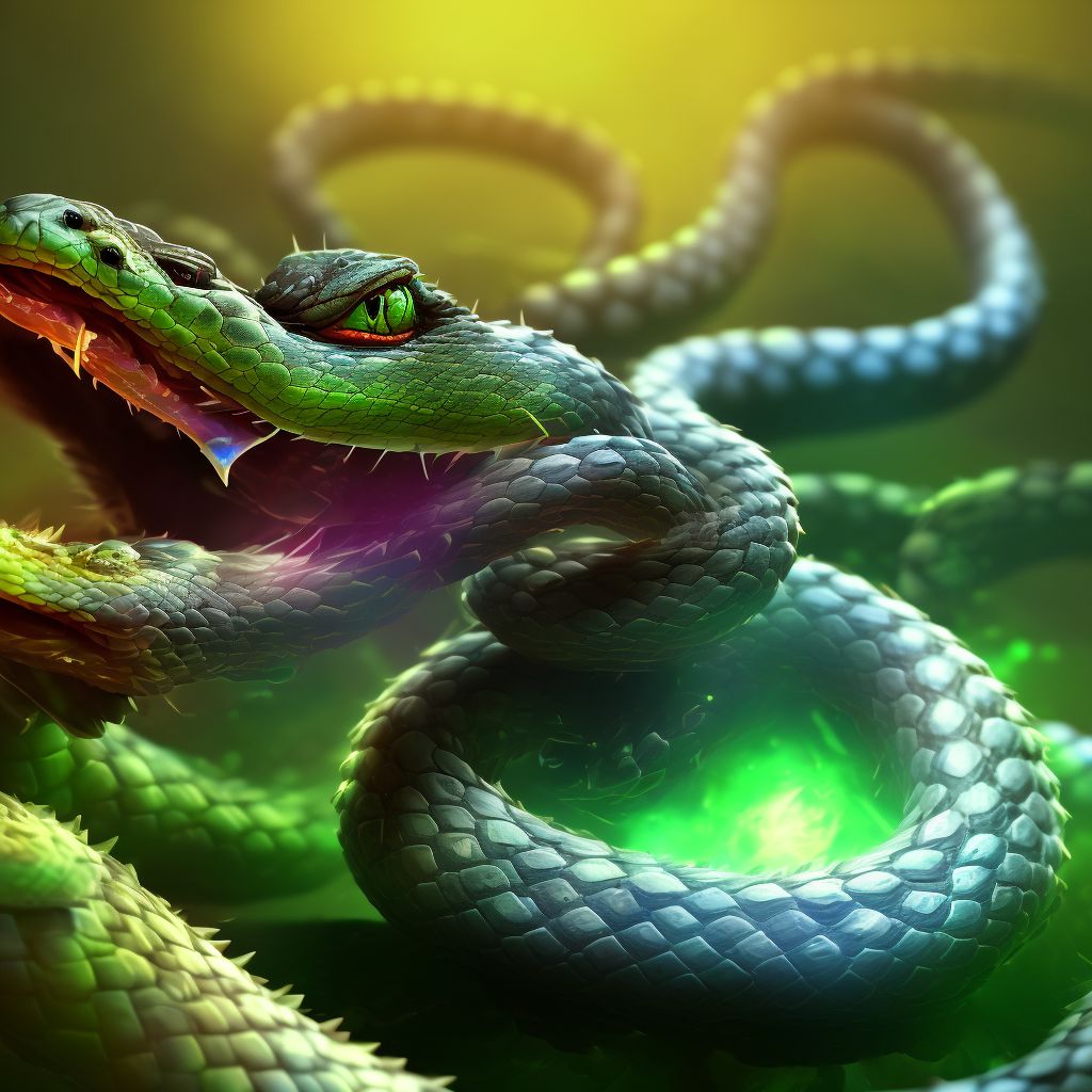 Toxic effect of rattlesnake venom, undetermined, subsequent encounter digital illustration