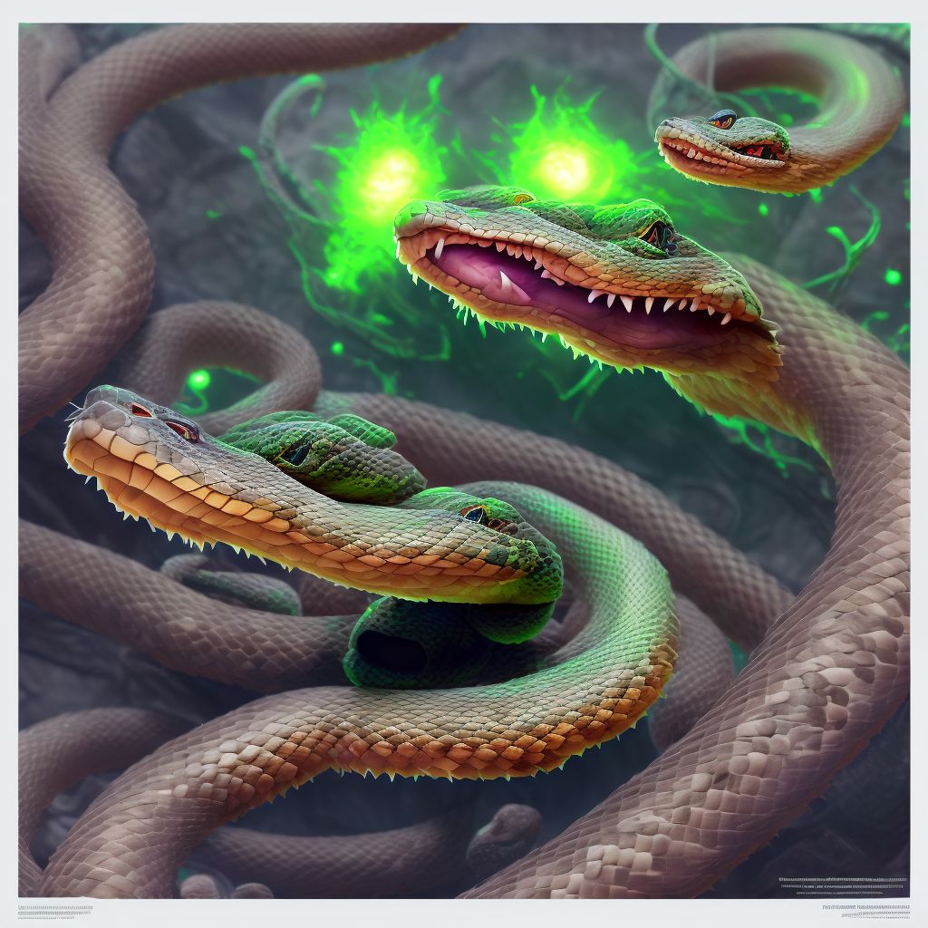 Toxic effect of rattlesnake venom, undetermined, sequela digital illustration