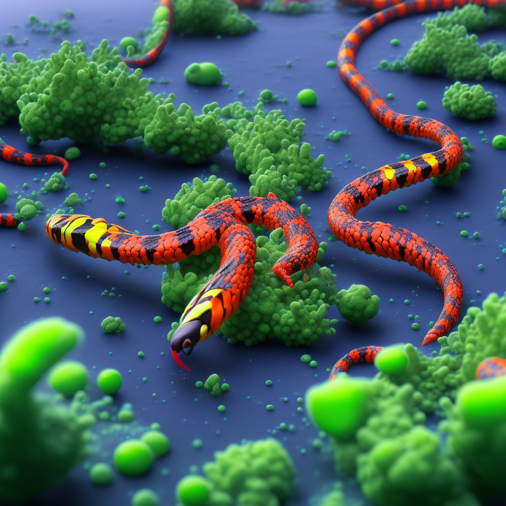 Toxic effect of coral snake venom, undetermined, sequela digital illustration