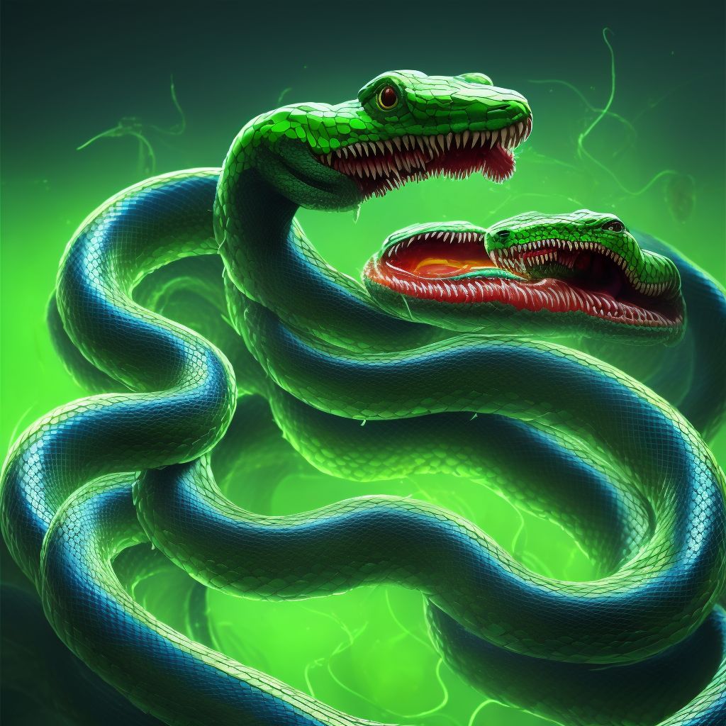 Toxic effect of venom of other North and South American snake, accidental (unintentional), initial encounter digital illustration