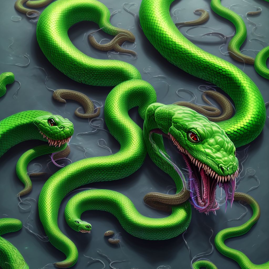 Toxic effect of venom of other North and South American snake, accidental (unintentional), subsequent encounter digital illustration