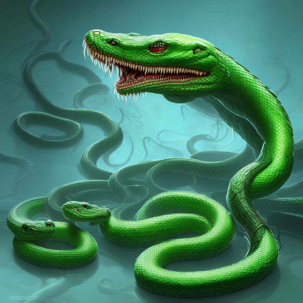 Toxic effect of venom of other North and South American snake, intentional self-harm, sequela digital illustration