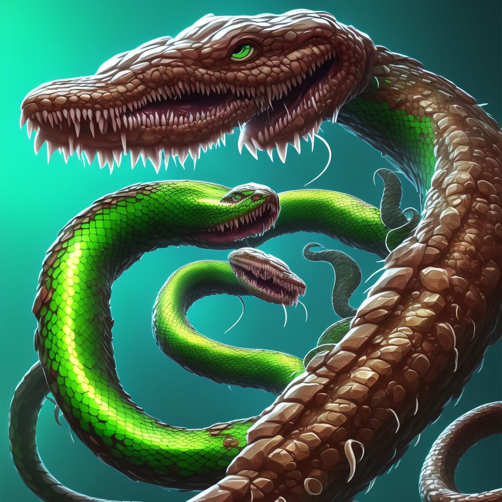 Toxic effect of venom of other North and South American snake, assault, sequela digital illustration