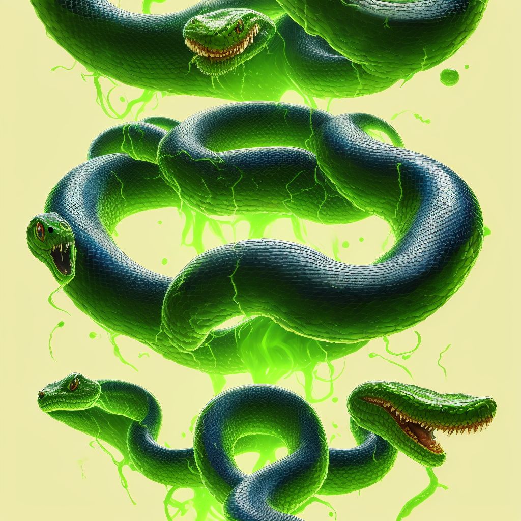 Toxic effect of venom of other North and South American snake, undetermined, subsequent encounter digital illustration