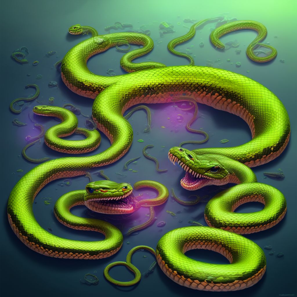 Toxic effect of venom of other Australian snake, accidental (unintentional), sequela digital illustration