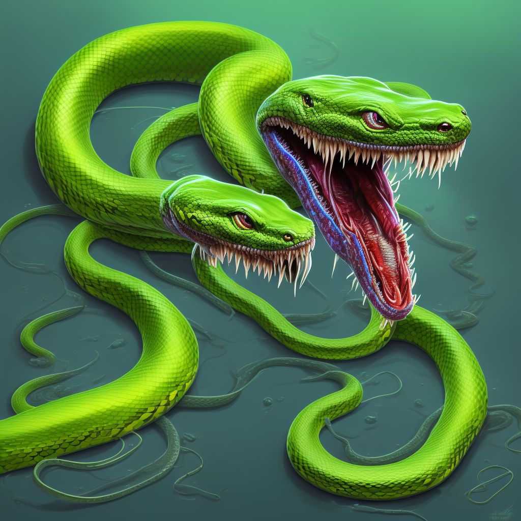 Toxic effect of venom of other Australian snake, intentional self-harm, initial encounter digital illustration