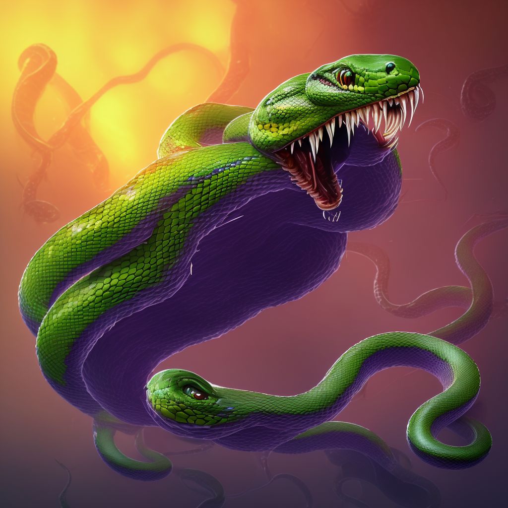 Toxic effect of venom of other Australian snake, intentional self-harm, sequela digital illustration