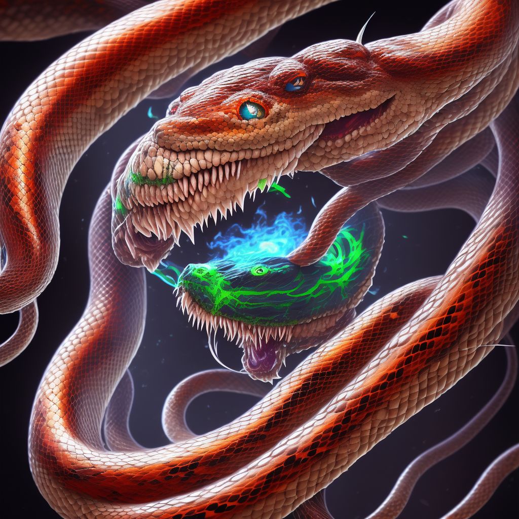 Toxic effect of venom of other African and Asian snake, accidental (unintentional), initial encounter digital illustration