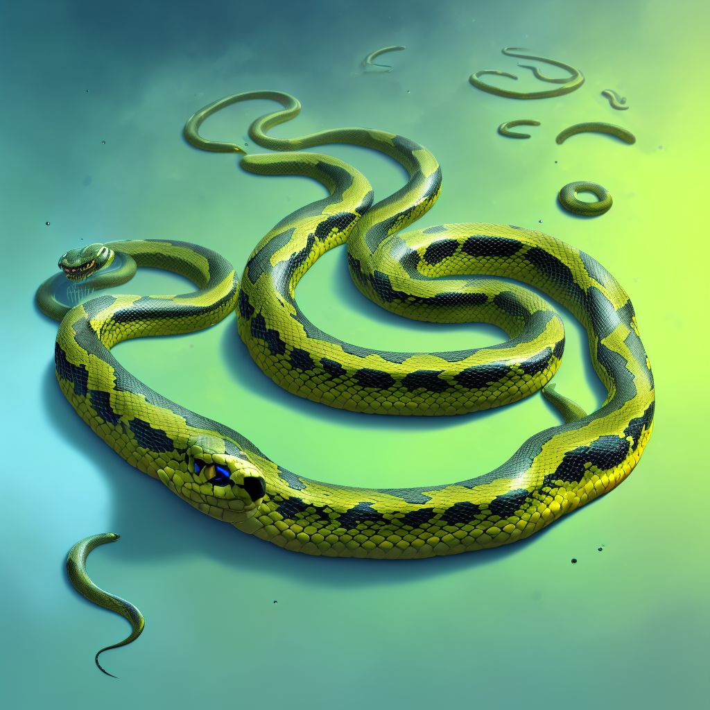 Toxic effect of venom of other African and Asian snake, accidental (unintentional), sequela digital illustration