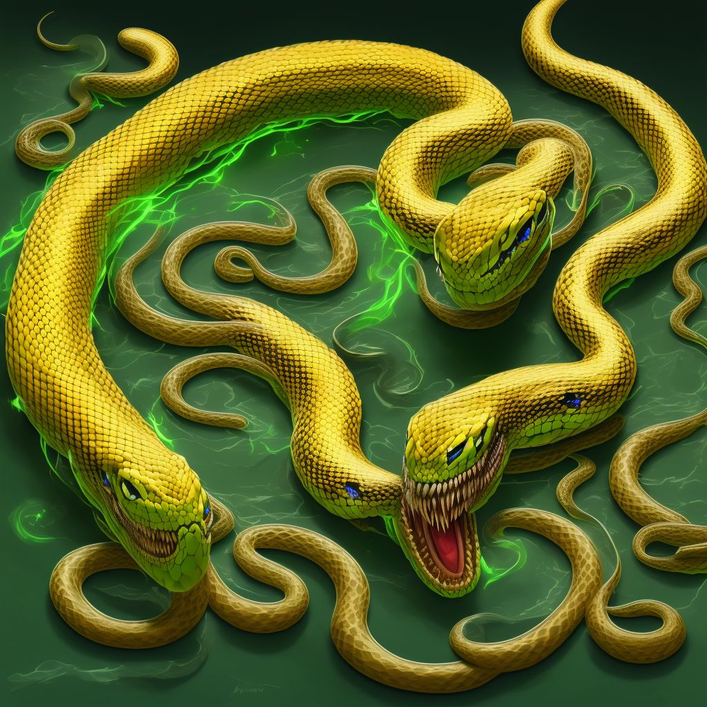 Toxic effect of venom of other African and Asian snake, intentional self-harm, initial encounter digital illustration