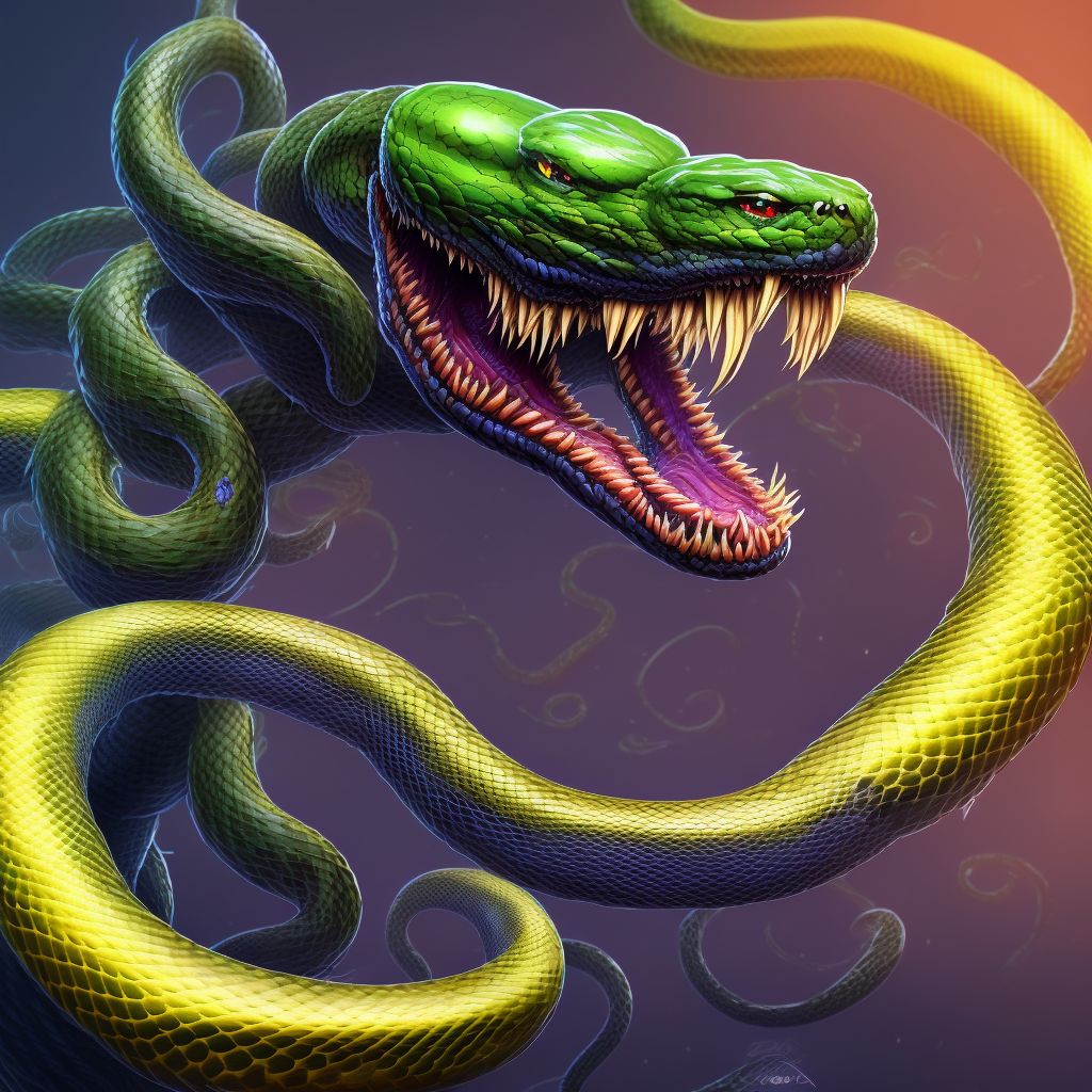 Toxic effect of venom of other African and Asian snake, intentional self-harm, sequela digital illustration