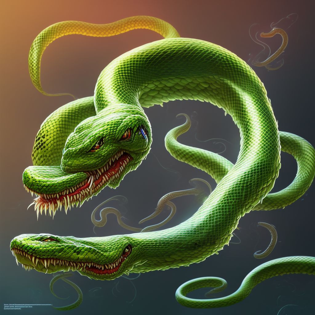 Toxic effect of venom of other African and Asian snake, assault, sequela digital illustration