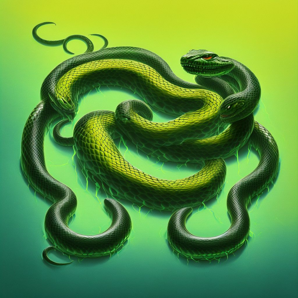 Toxic effect of venom of other African and Asian snake, undetermined, subsequent encounter digital illustration