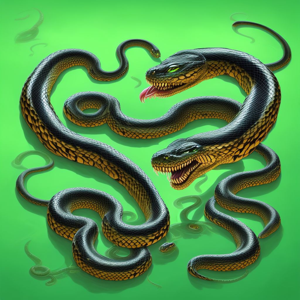 Toxic effect of venom of other African and Asian snake, undetermined, sequela digital illustration