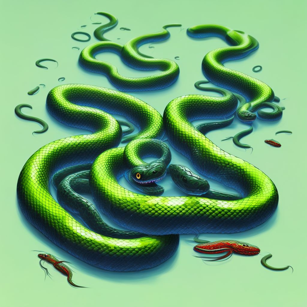 Toxic effect of venom of other snake, accidental (unintentional), subsequent encounter digital illustration