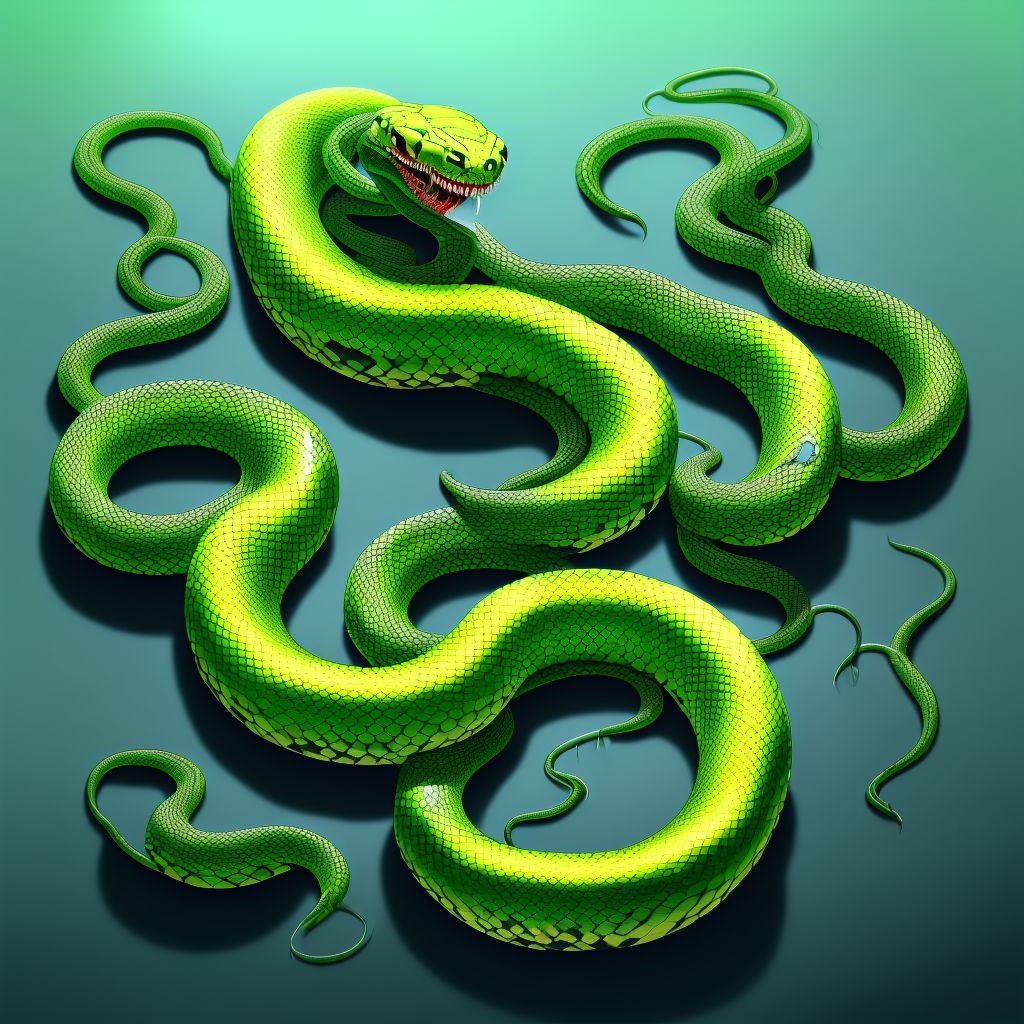 Toxic effect of venom of other snake, intentional self-harm, initial encounter digital illustration