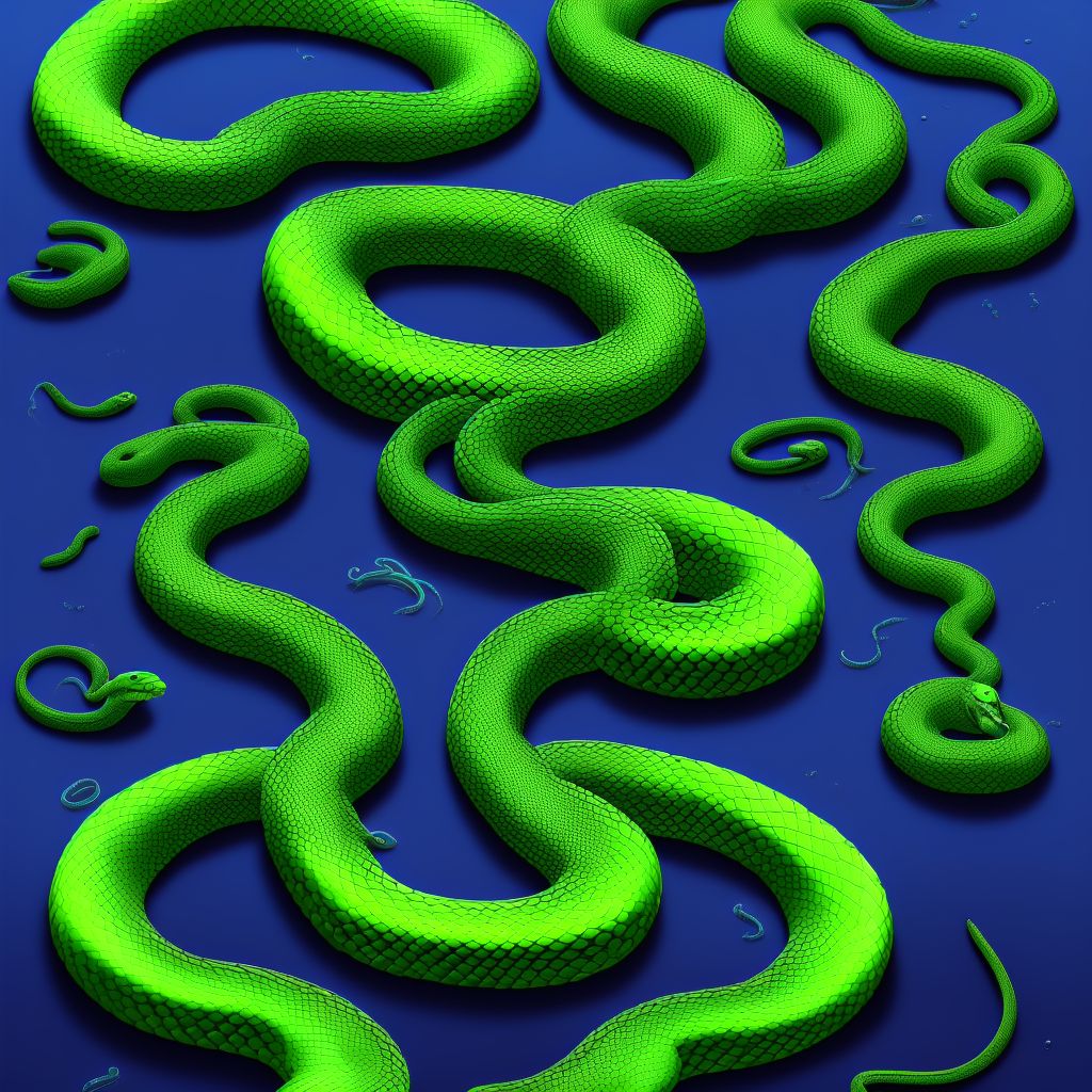 Toxic effect of venom of other snake, intentional self-harm, subsequent encounter digital illustration