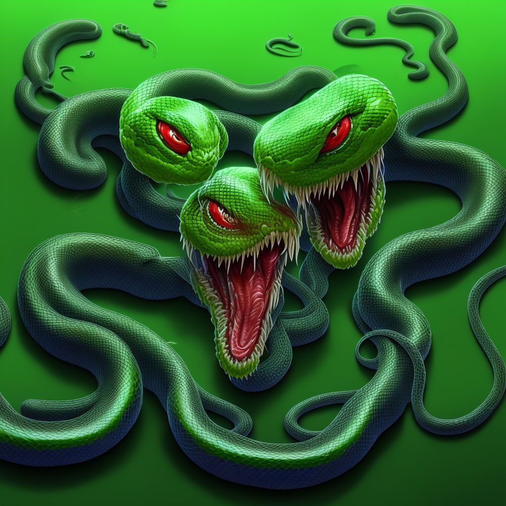 Toxic effect of venom of other snake, intentional self-harm, sequela digital illustration