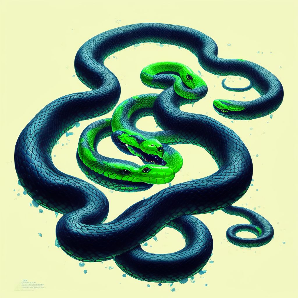 Toxic effect of venom of other snake, assault, initial encounter digital illustration