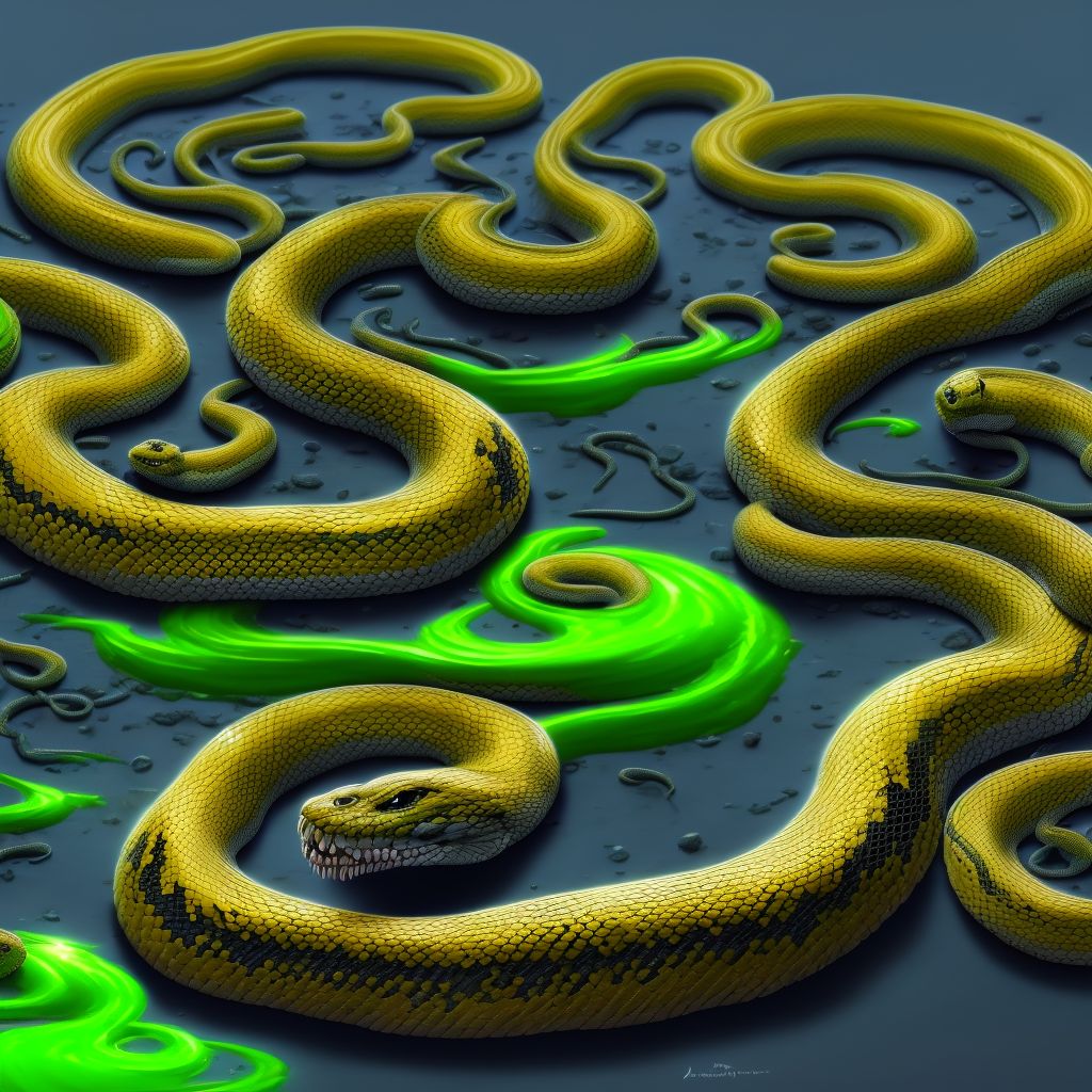 Toxic effect of venom of other snake, assault, subsequent encounter digital illustration