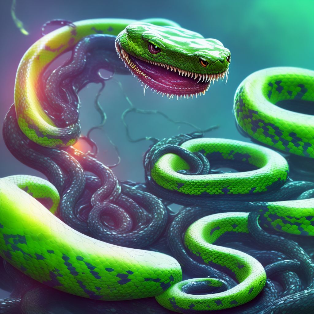 Toxic effect of venom of other snake, assault, sequela digital illustration