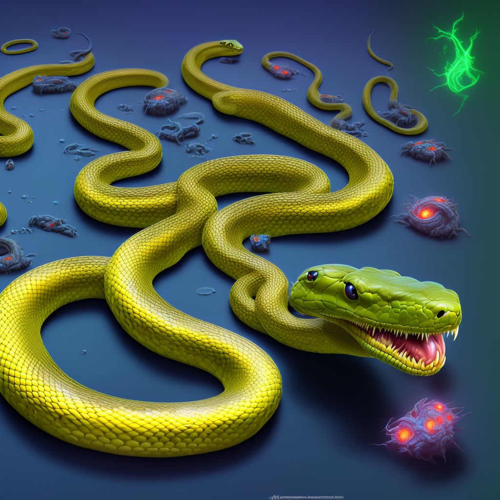 Toxic effect of venom of other snake, undetermined, sequela digital illustration