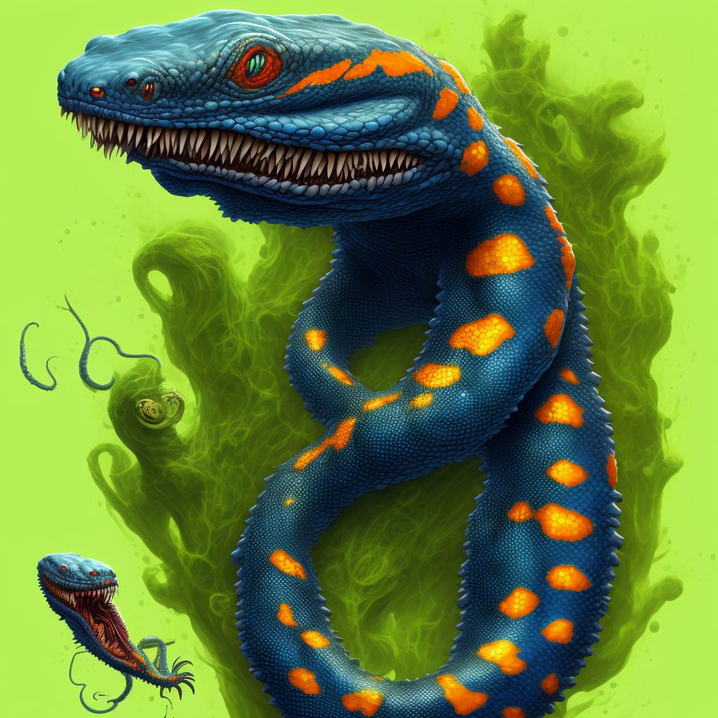 Toxic effect of venom of gila monster, intentional self-harm, initial encounter digital illustration