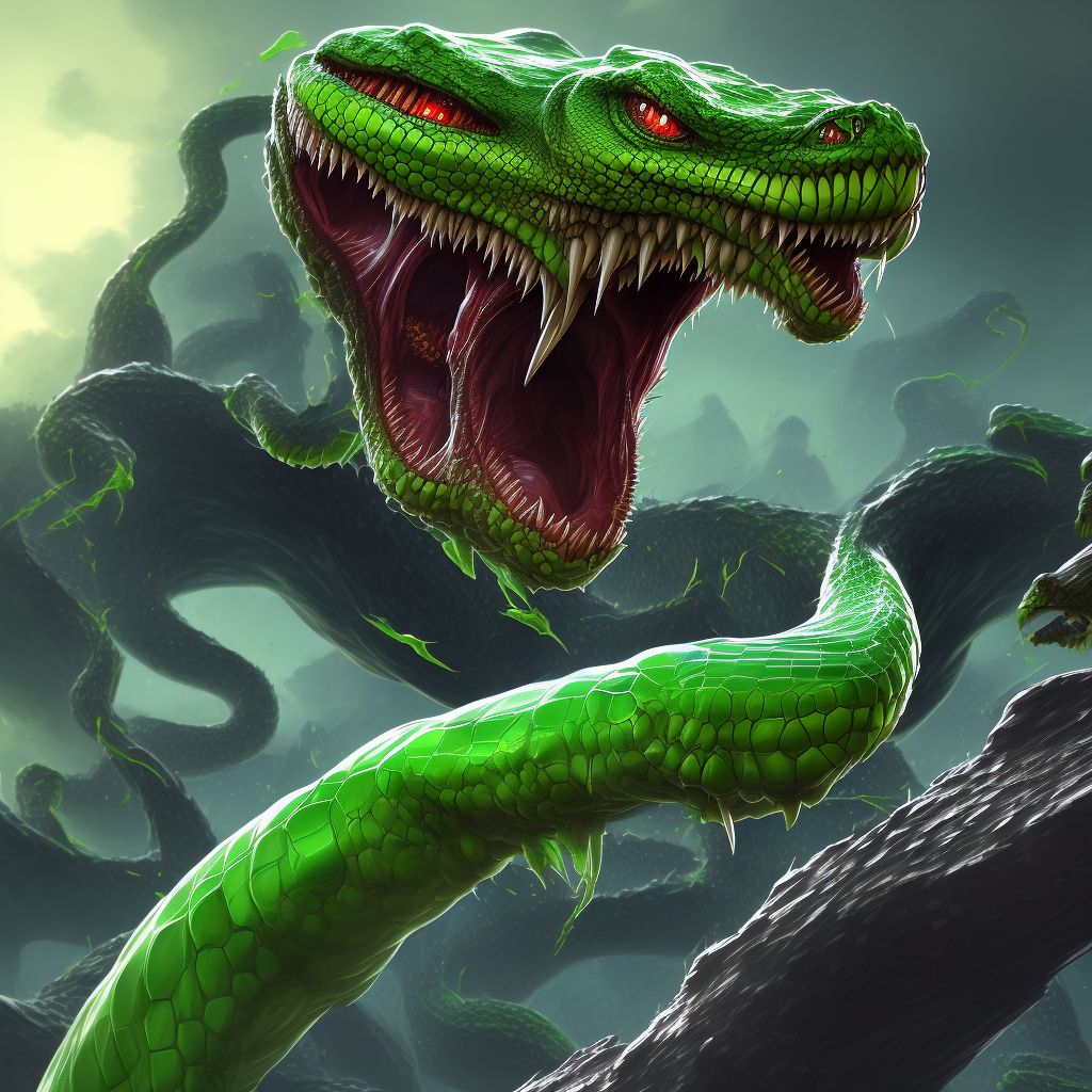 Toxic effect of venom of other reptiles, assault, initial encounter digital illustration