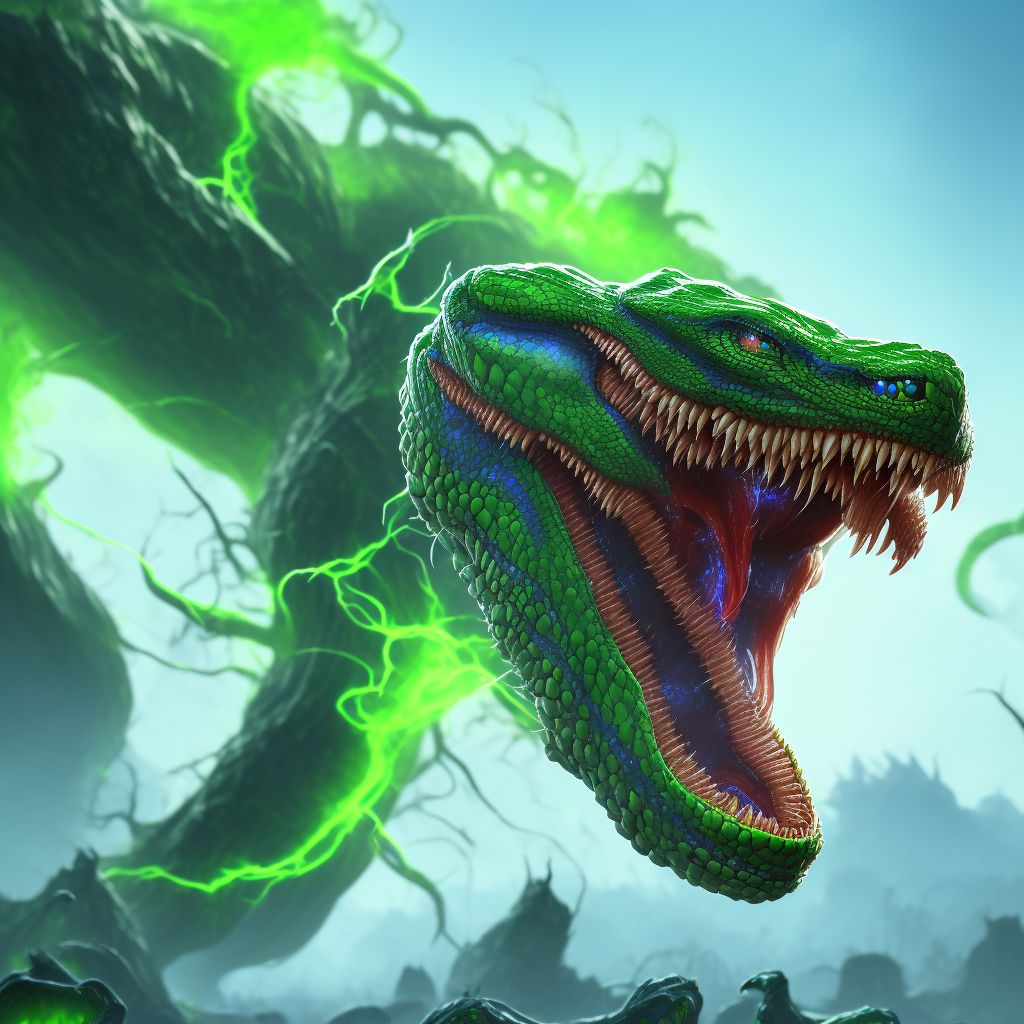 Toxic effect of venom of other reptiles, assault, sequela digital illustration