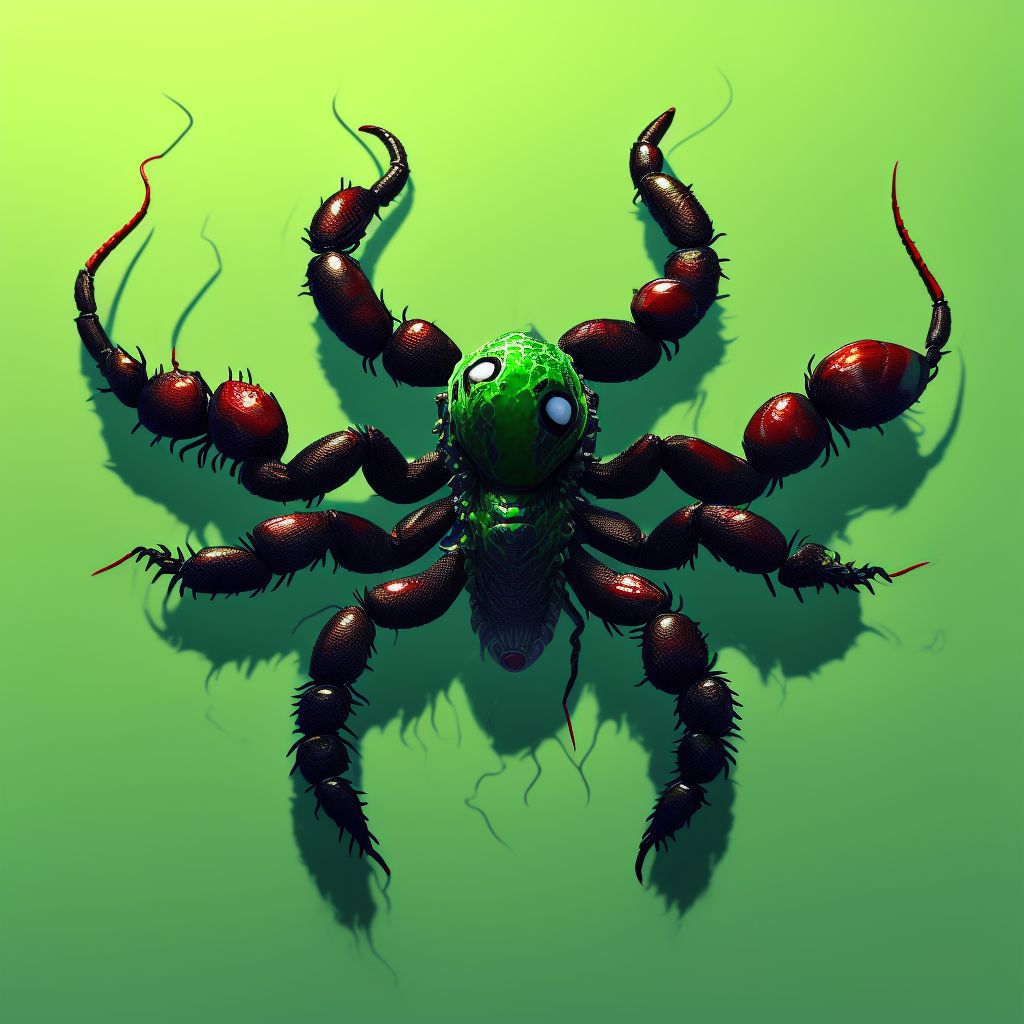 Toxic effect of venom of scorpion, accidental (unintentional), sequela digital illustration