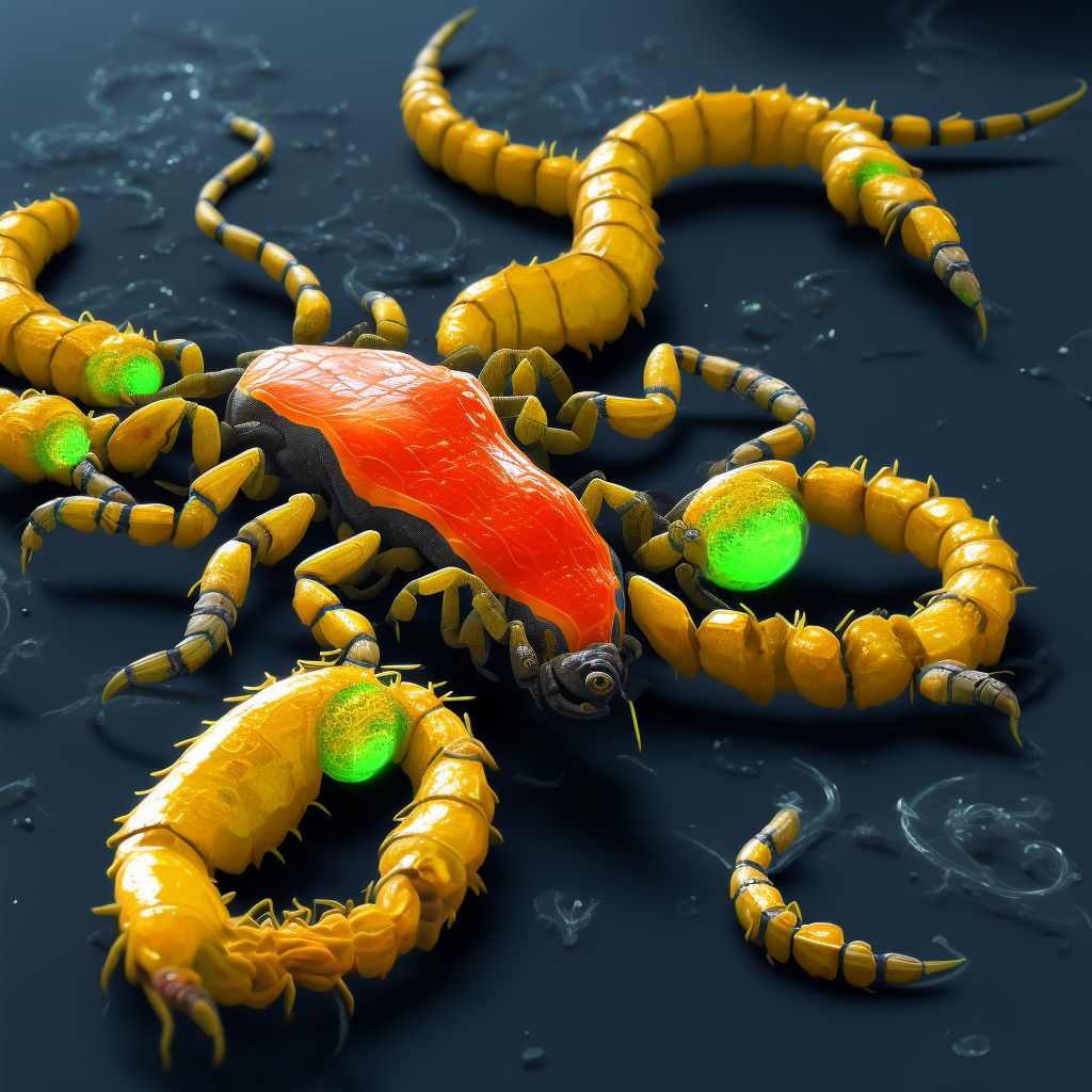 Toxic effect of venom of scorpion, assault, sequela digital illustration