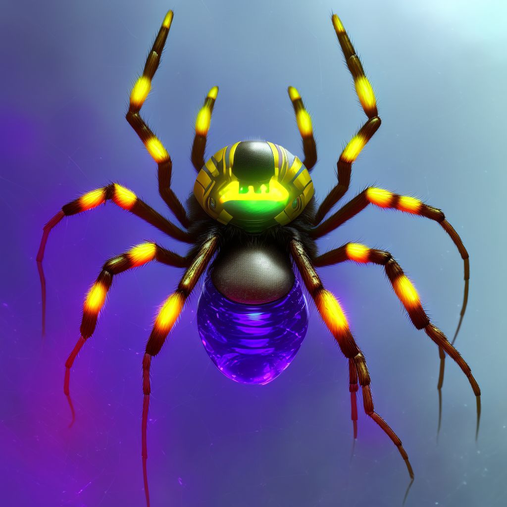 Toxic effect of unspecified spider venom, accidental (unintentional), sequela digital illustration