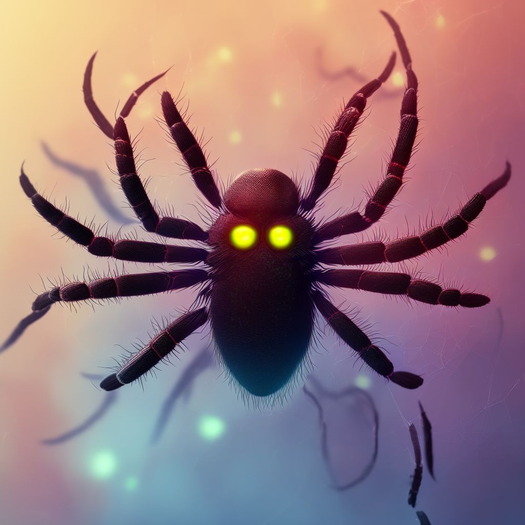 Toxic effect of unspecified spider venom, intentional self-harm, subsequent encounter digital illustration