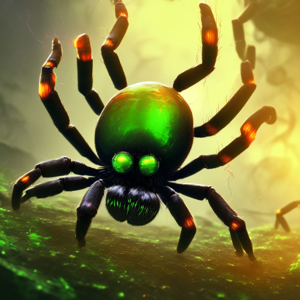 Toxic effect of unspecified spider venom, intentional self-harm, sequela digital illustration