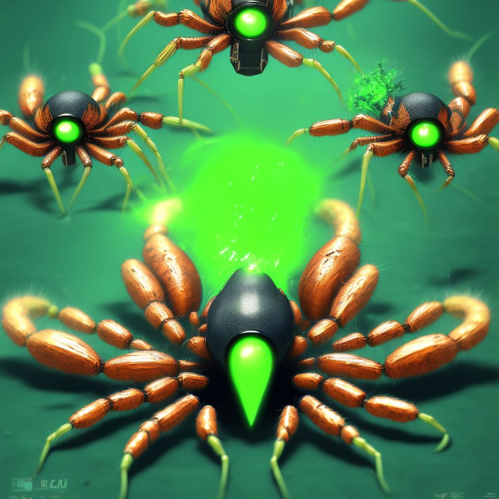 Toxic effect of unspecified spider venom, assault, initial encounter digital illustration