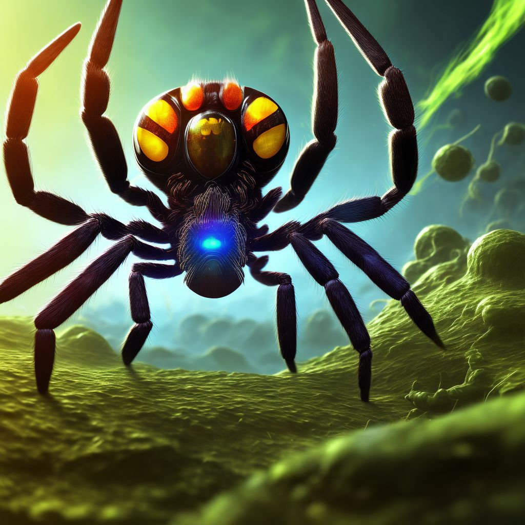 Toxic effect of unspecified spider venom, assault, sequela digital illustration