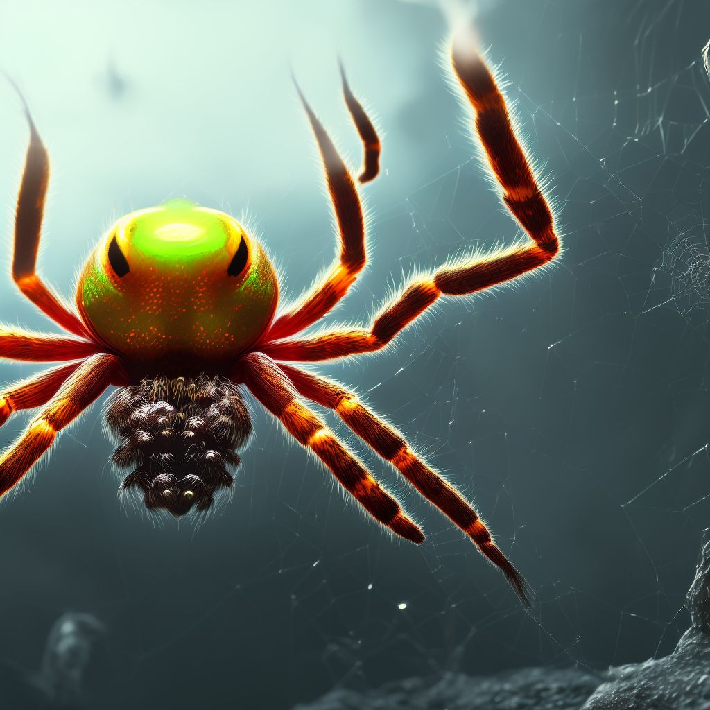 Toxic effect of unspecified spider venom, undetermined, initial encounter digital illustration