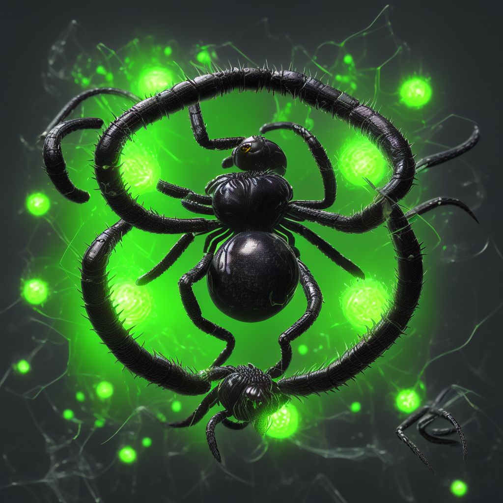 Toxic effect of venom of black widow spider, accidental (unintentional), sequela digital illustration