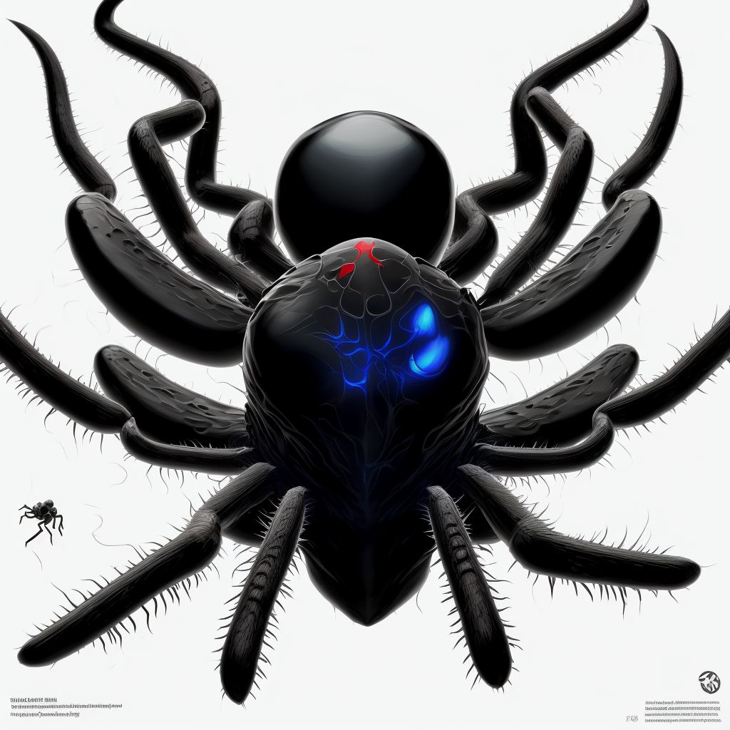 Toxic effect of venom of black widow spider, intentional self-harm, sequela digital illustration