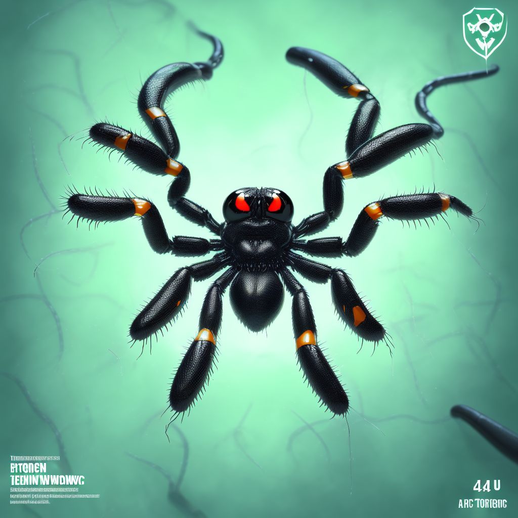 Toxic effect of venom of black widow spider, undetermined, initial encounter digital illustration