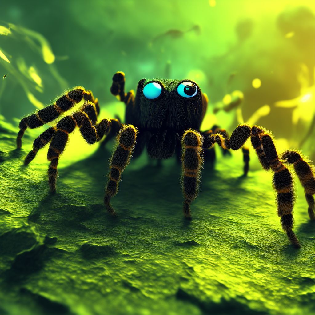 Toxic effect of venom of tarantula, accidental (unintentional), subsequent encounter digital illustration