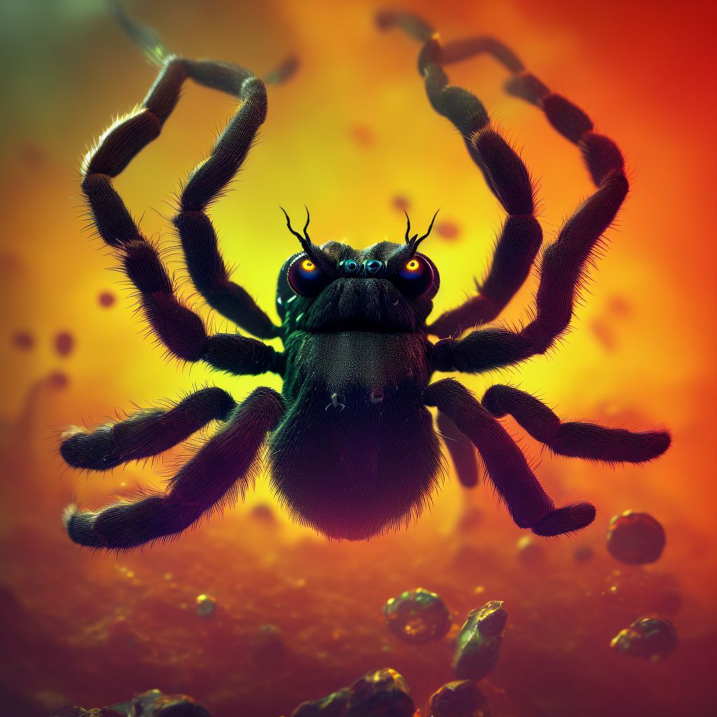 Toxic effect of venom of tarantula, accidental (unintentional), sequela digital illustration